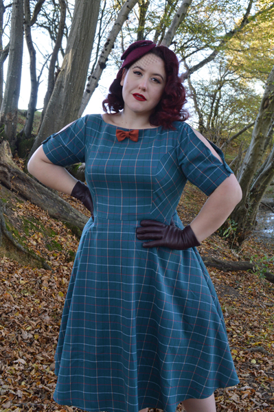 Dancing Days Banned Eliza teal dress Candice hat fascinator, Let the Good Times Roll booties black burgundy