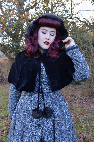 Collectif Riley coat Paige Hooded velvet cape