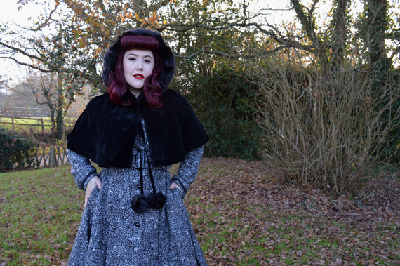 Collectif Riley coat Paige Hooded velvet cape