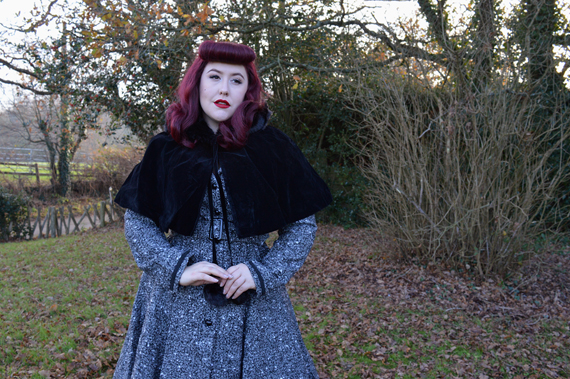 Collectif Riley coat Paige Hooded velvet cape