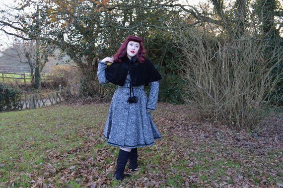 Collectif Riley coat Paige Hooded velvet cape