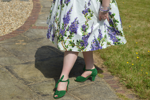 Miss L Fire Suede green Loretta peeptoe heel sandals Miss Amy May