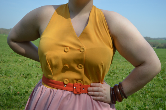 Miss Candyfloss Lorena Sun colour block dress Miss Amy May