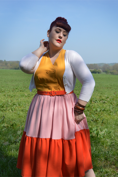 Miss Candyfloss Lorena Sun colour block dress Miss Amy May