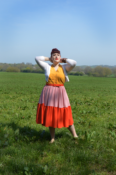 Miss Candyfloss Lorena Sun colour block dress Miss Amy May