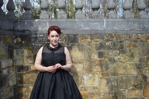 Unique Vintage Black sheer organza overlay Georgia swing dress plus size Miss Amy May