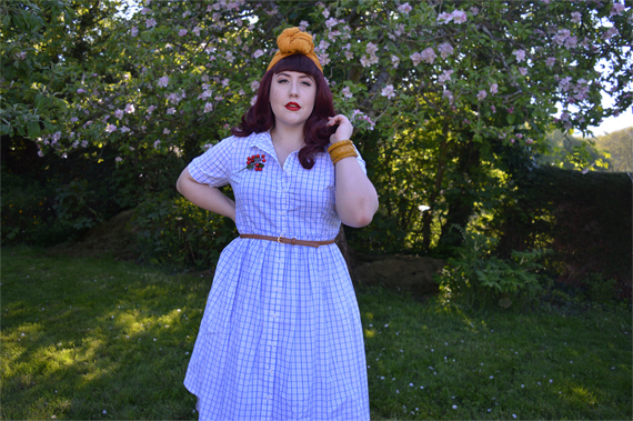 Blue Thelma Check dress Joanie Clothing Miss Amy May plus size