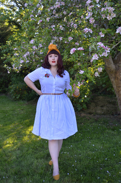 Blue Thelma Check dress Joanie Clothing Miss Amy May plus size