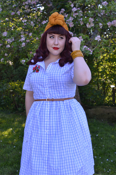 Blue Thelma Check dress Joanie Clothing Miss Amy May plus size
