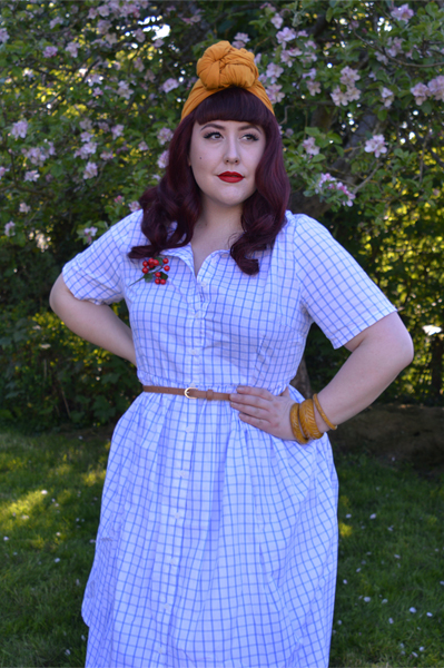 Blue Thelma Check dress Joanie Clothing Miss Amy May plus size