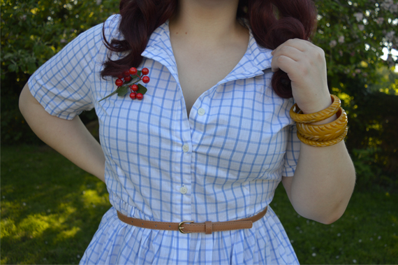 Blue Thelma Check dress Joanie Clothing Miss Amy May plus size