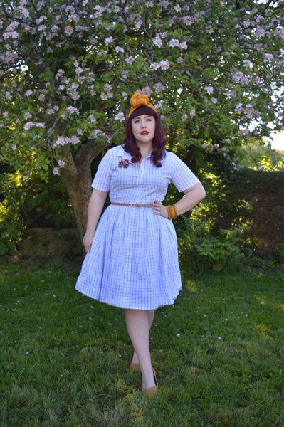 Blue Thelma Check dress Joanie Clothing Miss Amy May plus size