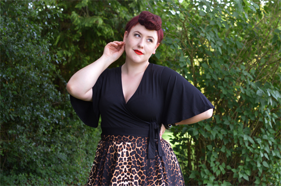 Hell Bunny Panthera 50s leopard swing skirt Uma leopard peasant top Miss Amy May plus size discount code AMYMAY20!%