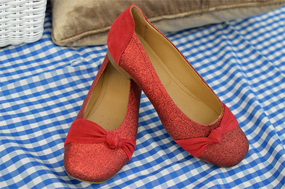 Meghan red glitter suede ballet pump shoe Royal Wedding Limited Edition Hotter Shoes