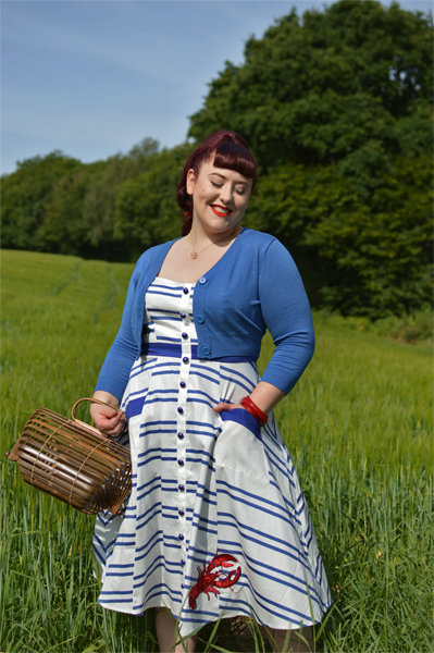 Collectif Sandrine Lobster Stripe dress nautical Miss Amy May plus size pinup