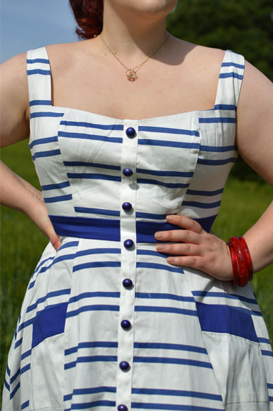 Collectif Sandrine Lobster Stripe dress nautical Miss Amy May plus size pinup