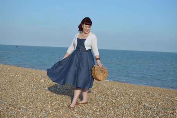 eShakti cotton chambray belted shirt dress referral code AMYHARMAN Miss Amy May plus size custom 