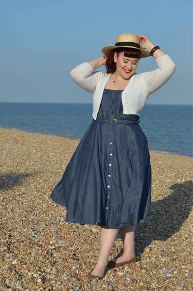 eShakti cotton chambray belted shirt dress referral code AMYHARMAN Miss Amy May plus size custom 