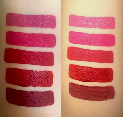 Lola Von Rose vintage vegan cruelty free liquid lipsticks swatches Victorian Roses, Pink Roses, Red Roses, Retro Red, Vintage review