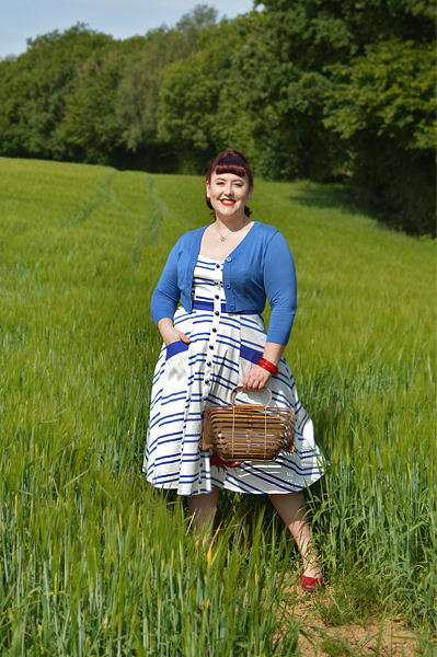 Collectif Sandrine Lobster Stripe dress nautical Miss Amy May plus size pinup