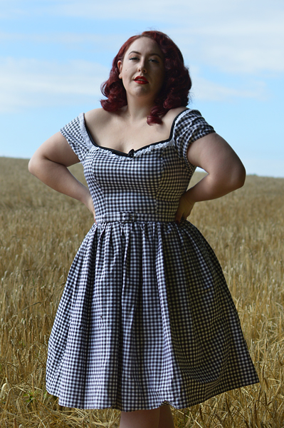 Black gingham Brigitte Bardot dress Vixen by Micheline Pitt limited edition plus size Deadly is the Female Miss Amy May