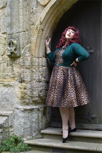 Hell Bunny leopard print Panthera 50s dress discount code Miss Amy May plus size pinup swing