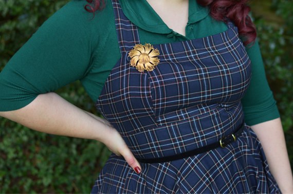 Navy Peebles Pinafore dress by Hell Bunny discount code Amymay20!% Miss Amy May plus size pinup size fit review