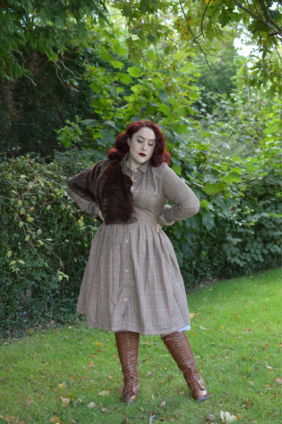 Lindybop Charlotte rustic check shirt dress Miss Amy May size fit review plus size pinup