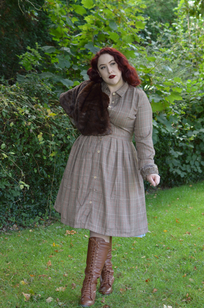 Lindybop Charlotte rustic check shirt dress Miss Amy May size fit review plus size pinup