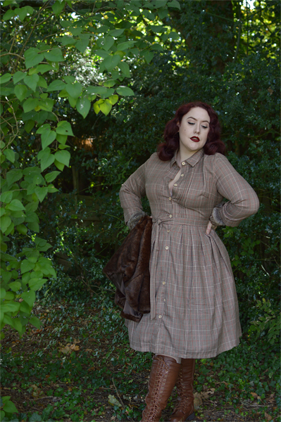 Lindybop Charlotte rustic check shirt dress Miss Amy May size fit review plus size pinup