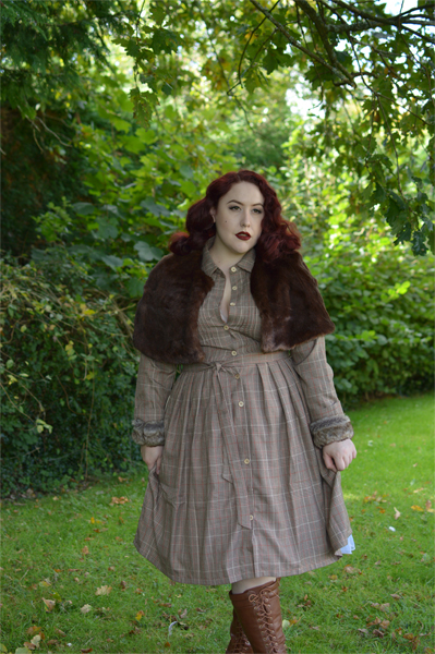 Lindybop Charlotte rustic check shirt dress Miss Amy May size fit review plus size pinup