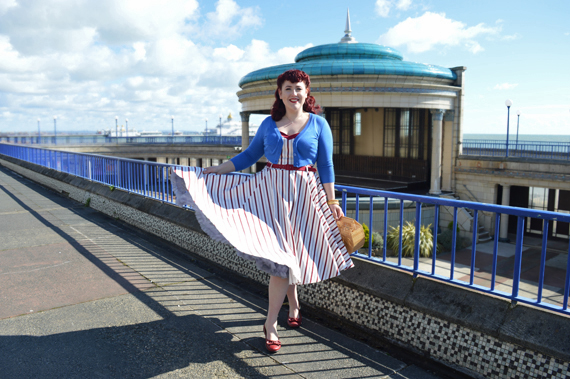 nautical Candy Stripe Nova Dress by Collectif Clothing mainline plus size fit review Miss Amy May
