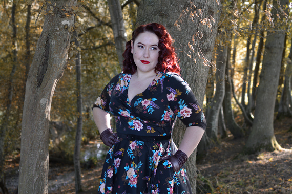 Hell Bunny Blue Bell 50s dress plus size pinup Miss Amy May fit review