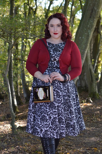 Glamorous Black Lace Hepburn dress Lady V London plus size pinup Miss Amy May size fit review audrey dress 