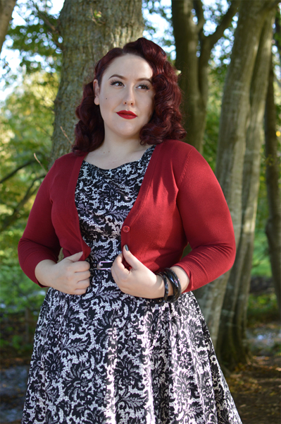 Glamorous Black Lace Hepburn dress Lady V London plus size pinup Miss Amy May size fit review audrey dress 