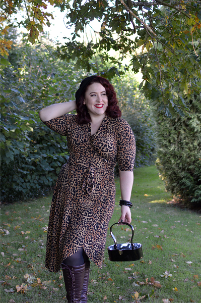Joanie Clothing Lotta leopard print wrap dress plus size pinup Miss Amy May review