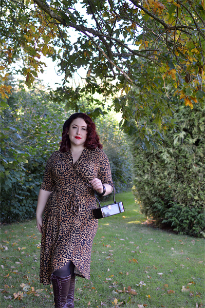 Joanie Clothing Lotta leopard print wrap dress plus size pinup Miss Amy May review
