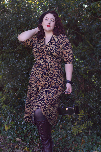 Joanie Clothing Lotta leopard print wrap dress plus size pinup Miss Amy May review