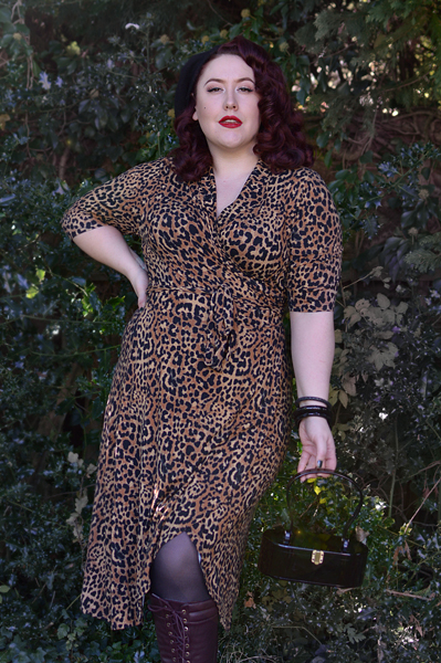 Joanie Clothing Lotta leopard print wrap dress plus size pinup Miss Amy May review