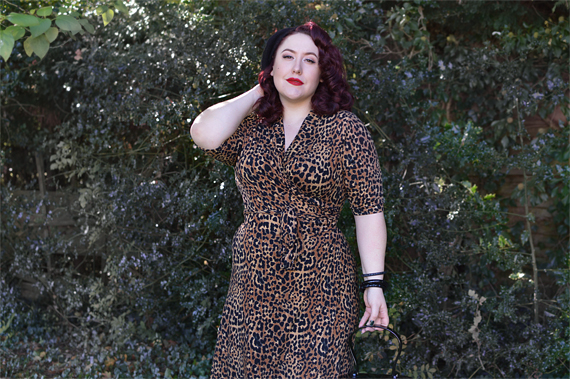 Joanie Clothing Lotta leopard print wrap dress plus size pinup Miss Amy May review