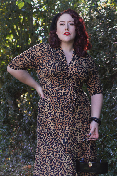 Joanie Clothing Lotta leopard print wrap dress plus size pinup Miss Amy May review