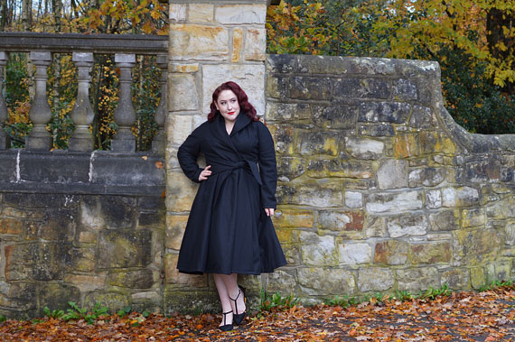 Love UR Look black belt swing coat ethically made woman owned plus size pinup Miss Amy May