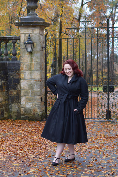 Love UR Look black belt swing coat ethically made woman owned plus size pinup Miss Amy May