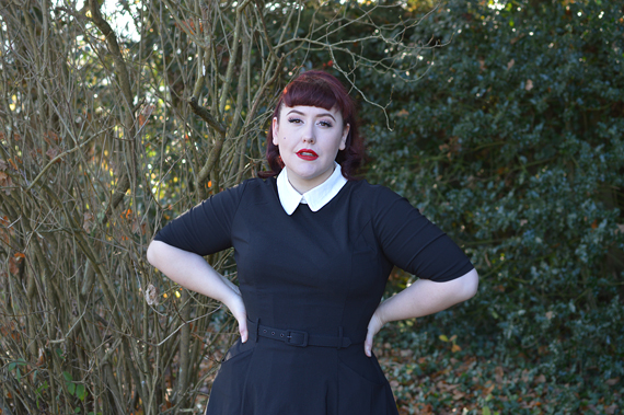 Collectif Clothing Black Winona swing dress size fit review Miss Amy May plus pinup