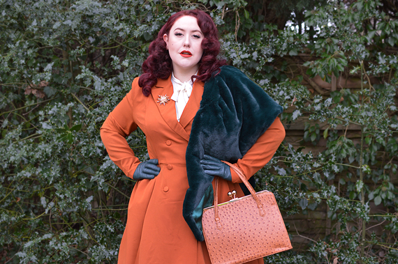 Garcelle rust coat dress Lindy Bop budget friendly plus size uk pinup Miss Amy May fit sizing review