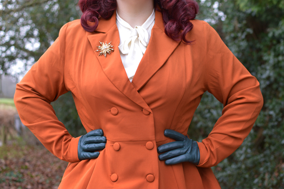 Garcelle rust coat dress Lindy Bop budget friendly plus size uk pinup Miss Amy May fit sizing review