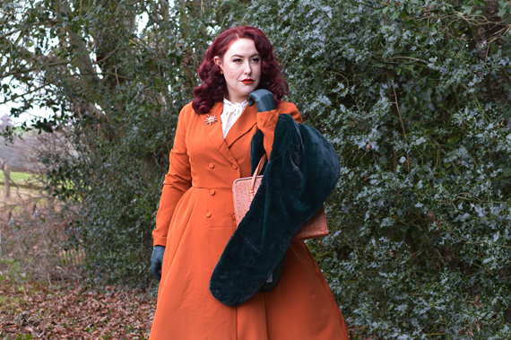 Garcelle rust coat dress Lindy Bop budget friendly plus size uk pinup Miss Amy May fit sizing review
