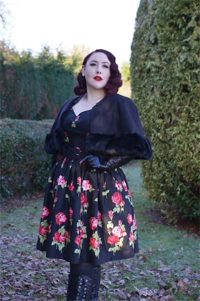 Hell Bunny Antonia Mid dress rose print SS19 discount code hellbunny.com AMYMAY20!% Miss Amy May pinup fit plus size review