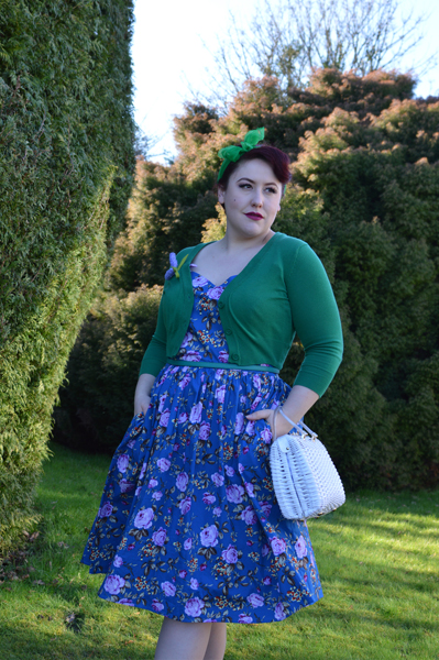 Hell Bunny Violetta 50s floral dress size fit review plus size pinup Miss Amy May