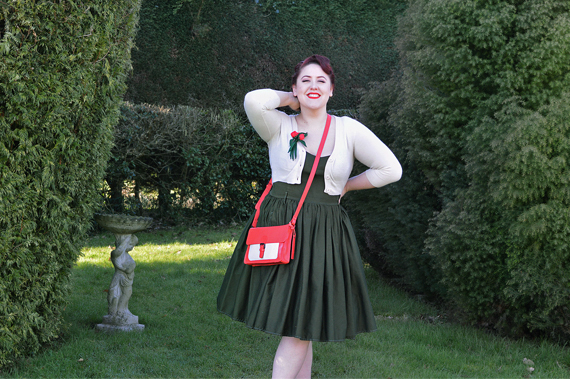 Blood Orange/Beige Ivy leather satchel handbag gifted by Hotter Shoes Miss Amy May casual vintage style 